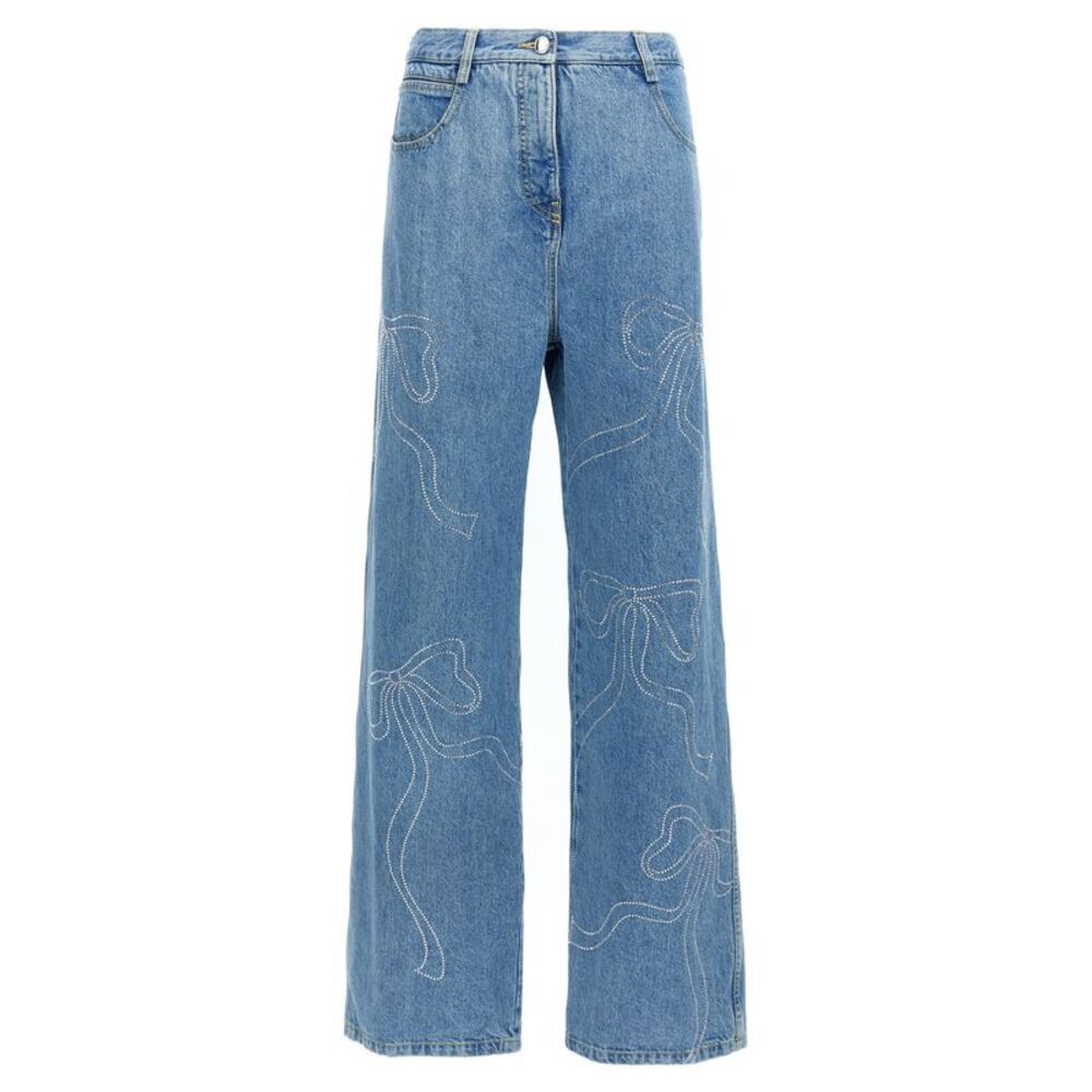 Mach & Mach Women 'Crystal Ribbon Hot Fix' Jeans